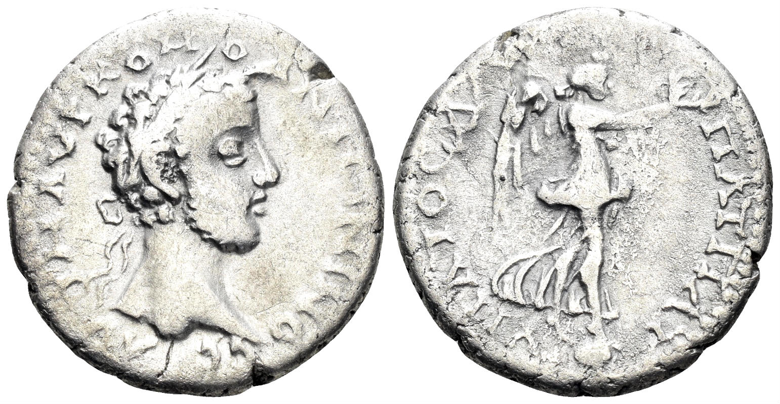 Cappadocia, Caesarea, Commodus. 177-192 AD. AR Didrachm (4.00g, 19mm). Struck 183-5 AD. Sydenham 373