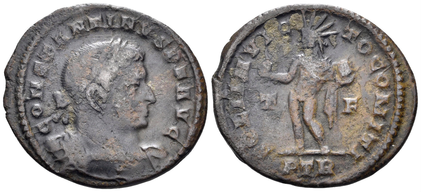 Constantine I. 307-337 AD. AE Follis (3.79g, 24mm). Treveri mint. Struck 310-3 AD. RIC 873