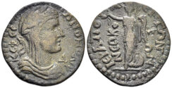 Phrygia, Hierapolis. Time of Valerian I. 253-260 AD. AE Diassarion (4.88g, 22mm). Homonoia with Ephesos. RPC X – (unassigned; ID 63149)