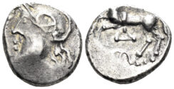 Celtic Central Gaul, Aedui (?). Kaletedou. Circa 80-50 BC. AR Quinarius (1.99g, 13mm). BMC 319 ff