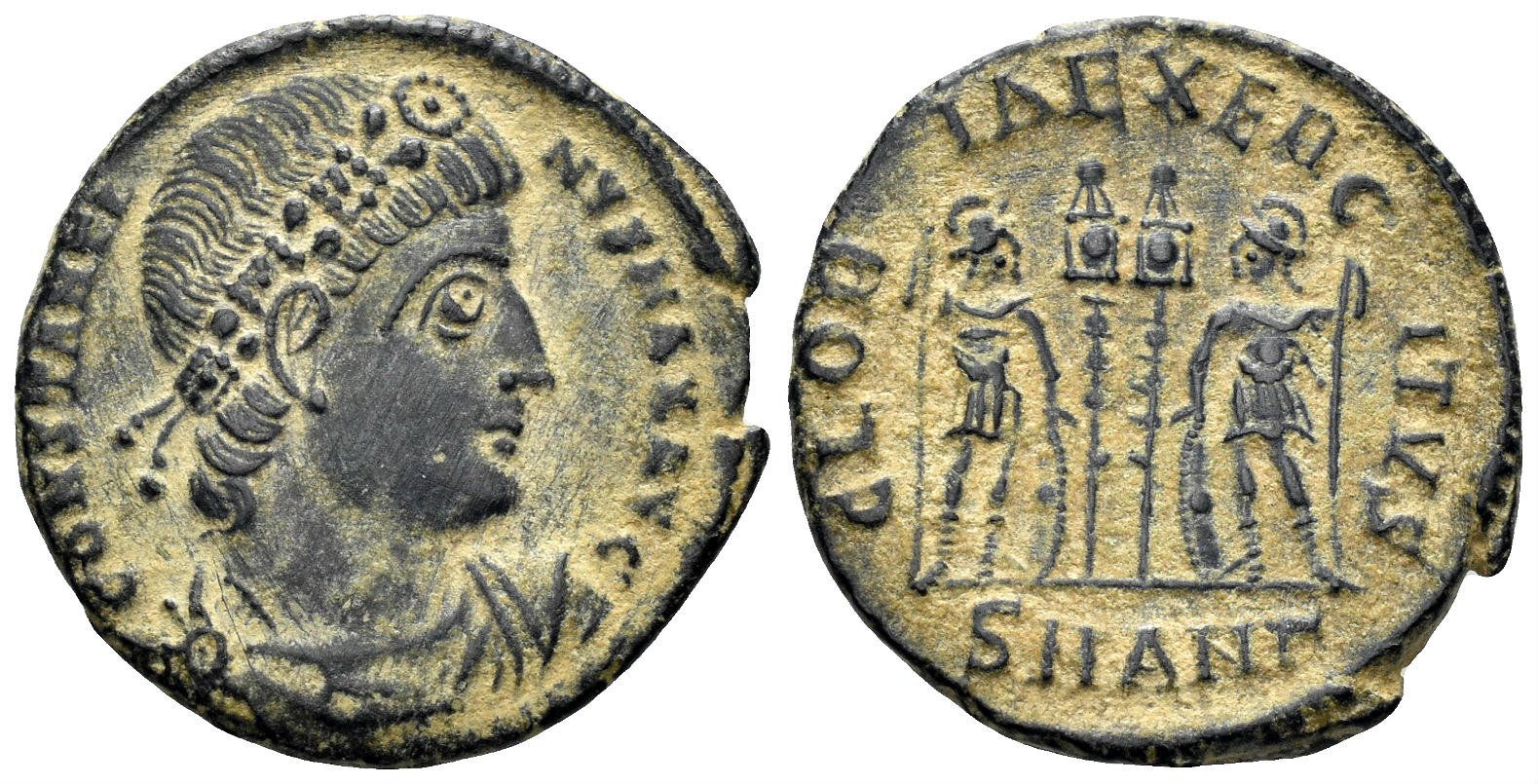 Constantine I 'the Great'. 307-337 AD. AE Follis (2.41g, 17mm). Antioch mint. Struck 330-3 AD. RIC 85