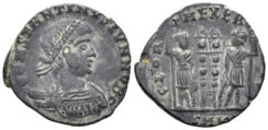 Constantine II, as Caesar. 316-337 AD. AE Follis (2.48g, 17mm). Cyzicus mint. Struck 330-335 AD. RIC 83