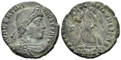 Valentinian I. 364-375 AD. AE3 (2.02g, 17mm). Siscia mint. Struck 364-7 AD. LRBC 1308