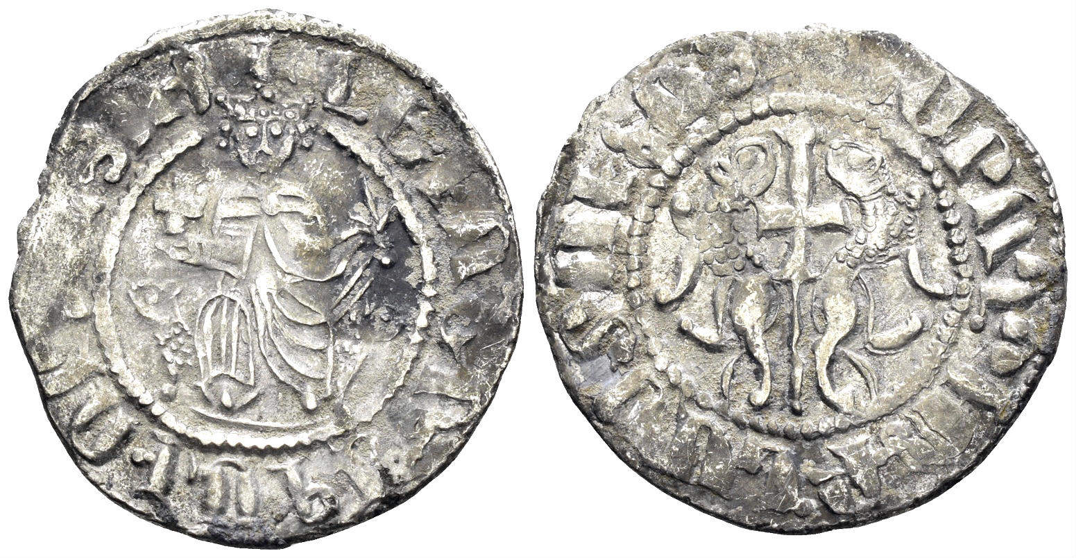 Kingdom of Cilician Armenia. Levon I. 1199-1219. AR Tram (2.89g, 22mm). Sis mint. AC 286