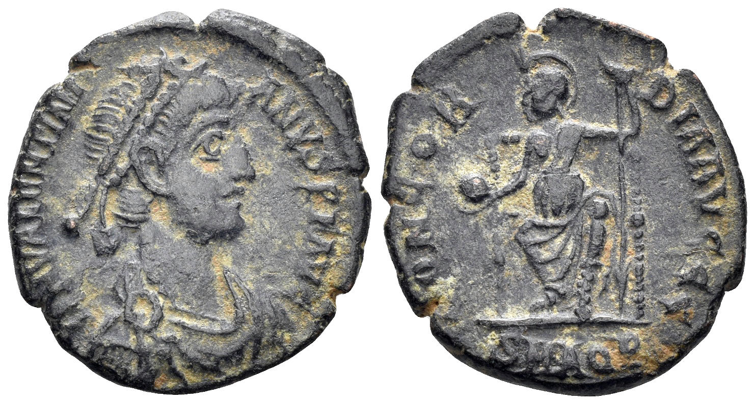Valentinian II. 375-392 AD. AE3 (2.31g, 18mm). Aquileia mint. Struck 378-83 AD. RIC 32C