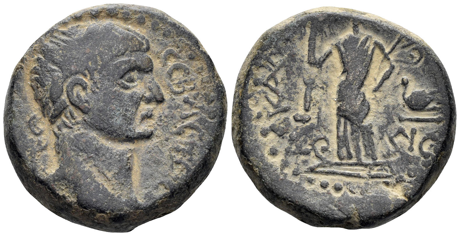 Judaea, Ascalon. Trajan. 98-117 AD. AE 23mm (16.37g). Dated Year 216 (AD 112/13). RPC online 39