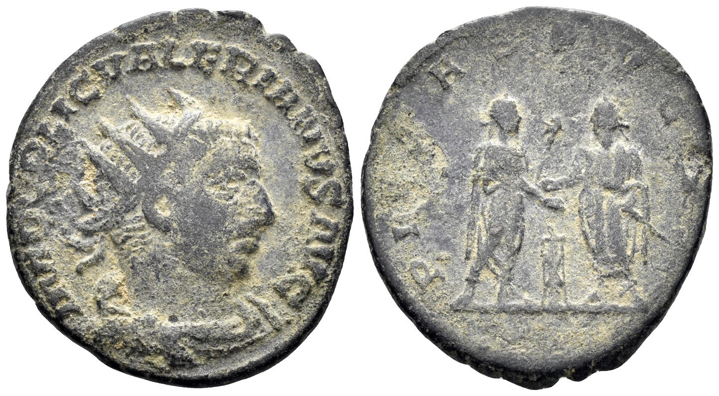 Valerian I. 253-260 AD. AR Antoninianus (3.49g, 22mm). Samosata mint. Struck 255/6 BC. RIC 284