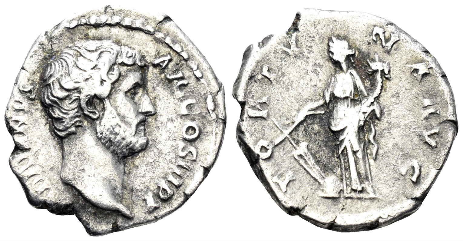 Hadrian. 117-138 AD. AR Denarius (2.90g, 18mm). Rome mint. Struck 134-138 AD. RIC 244