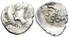 Celtic Northeast Gaul. Sequani. 1st Century BC. AR Quinarius (1.90g, 15.5mm). D&T 3243
