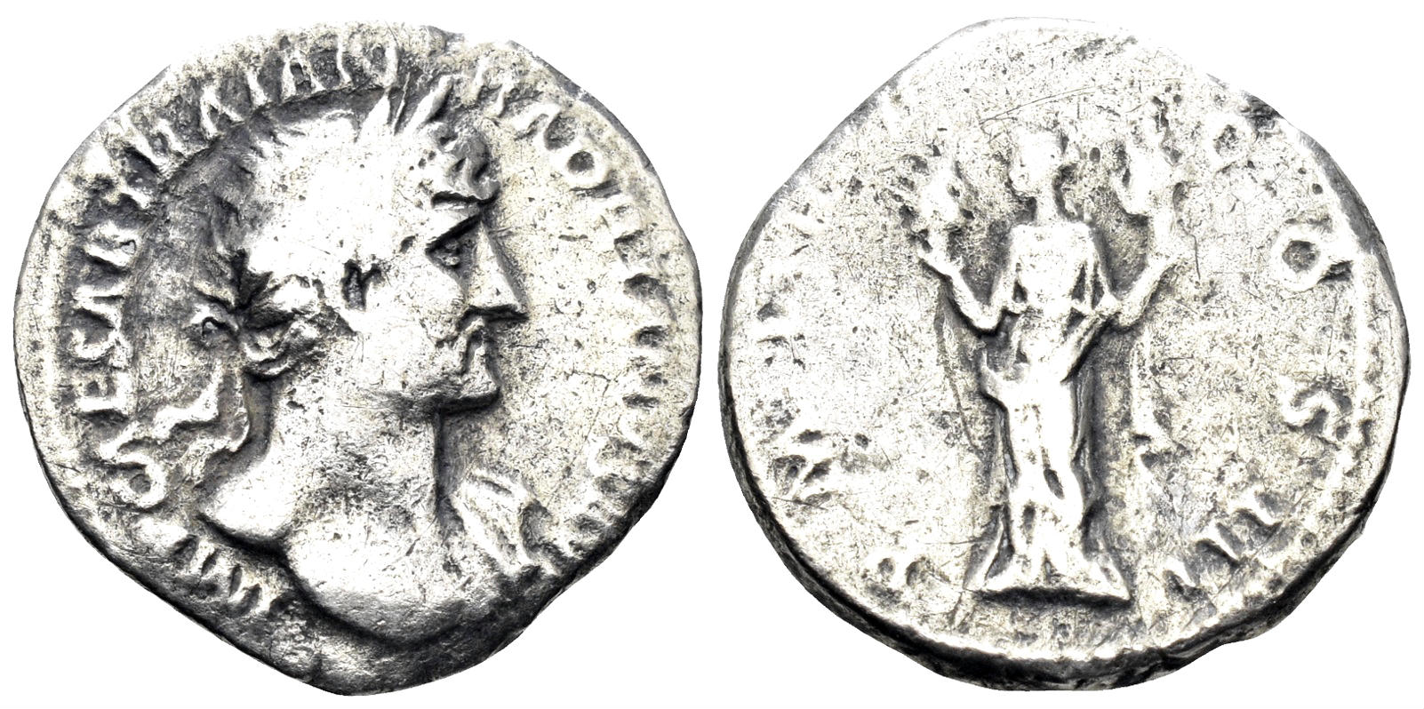 Hadrian. 117-138 AD. AR Denarius (2.85g, 18mm). Rome mint. Struck 119-22 AD. RIC 81