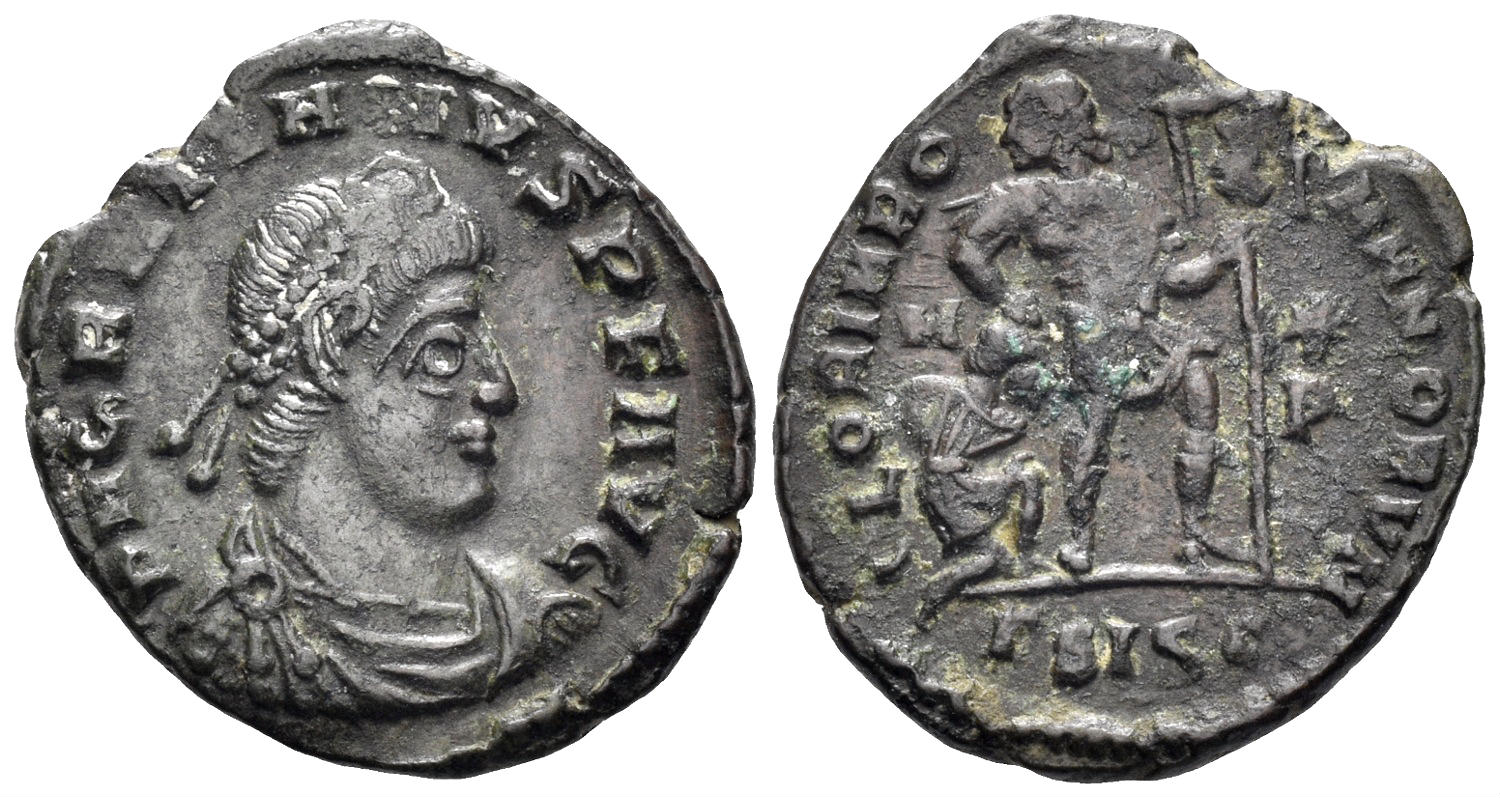 Gratian. 367-375 AD. AE3 (2.35g, 18mm). Siscia mint. Struck 364-7 AD. RIC 14c