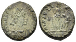 Theodosius I the Great. 379-395 AD. AE4 (1.57g, 13mm). Thessalonica mint. Struck 383-8 AD. RIC 65b