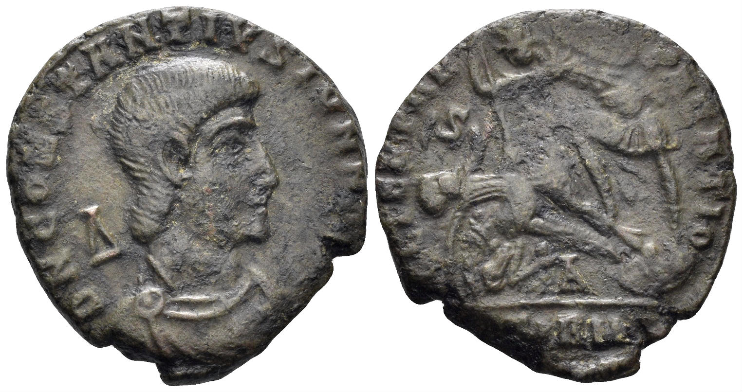 Constantius Gallus, Caesar. 351-354 AD. AE Centenionalis (4.00g, 20.5mm). Sirmium mint. Struck 351-4 AD. RIC 46