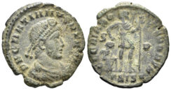 Gratian. 367-383 AD. AE3 (1.99g, 18mm). Siscia mint. Struck 367-375 AD. LRBC –
