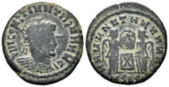 Constantine I ‘the Great’. 307-337 AD. AE Follis (2.74g, 17mm). Balkan ‘barbaric’ issue. Cf. RIC 53 (for prototype)