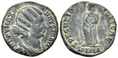 Fausta, Augusta. 324-326 AD. AE Follis (3.15g, 19mm). Antioch mint. Struck 325/6 AD. RIC 69 var.