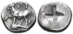 Thrace, Byzantium. 357-340 BC. AR Hemidrachm (2.51g, 13mm). SNG BM-36-41