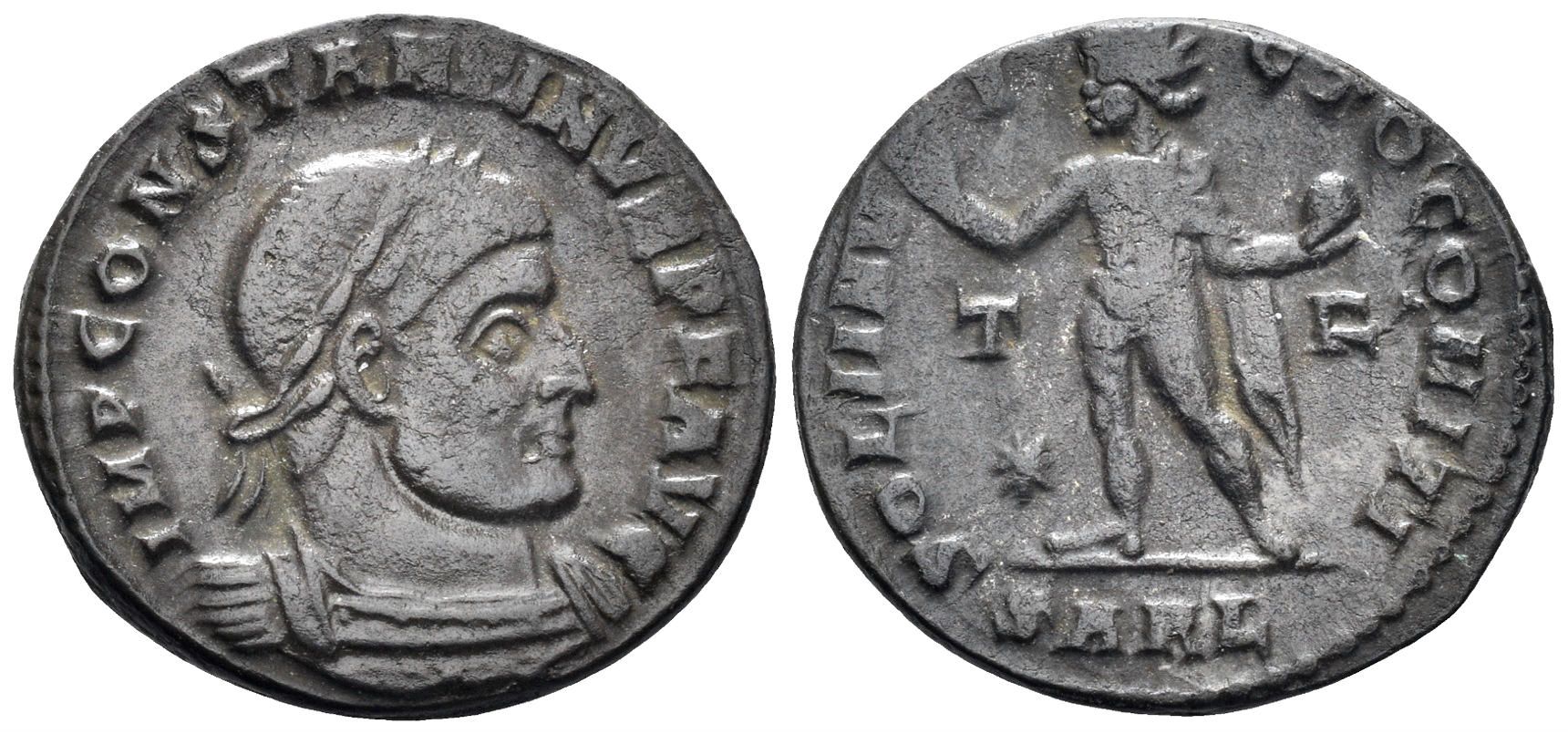Constantine I ‘the Great’. 307-337 AD. AE Follis (2.79g, 20mm). Arelate mint. Struck 316 AD. RIC 84