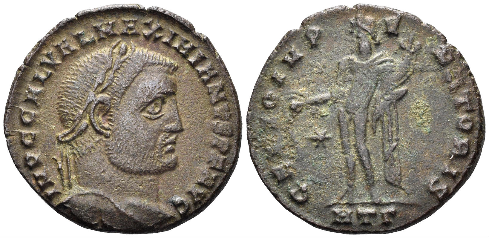 Galerius. 305-311 AD. AE Follis (6.10g, 24mm). Heraclea mint. Struck 310 AD. RIC 48a