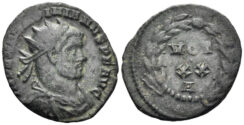 Maximianus. 286-305 AD. AE Radiatus (2.85g, 21mm). Rome mint. Struck 297/8 AD. RIC 76b