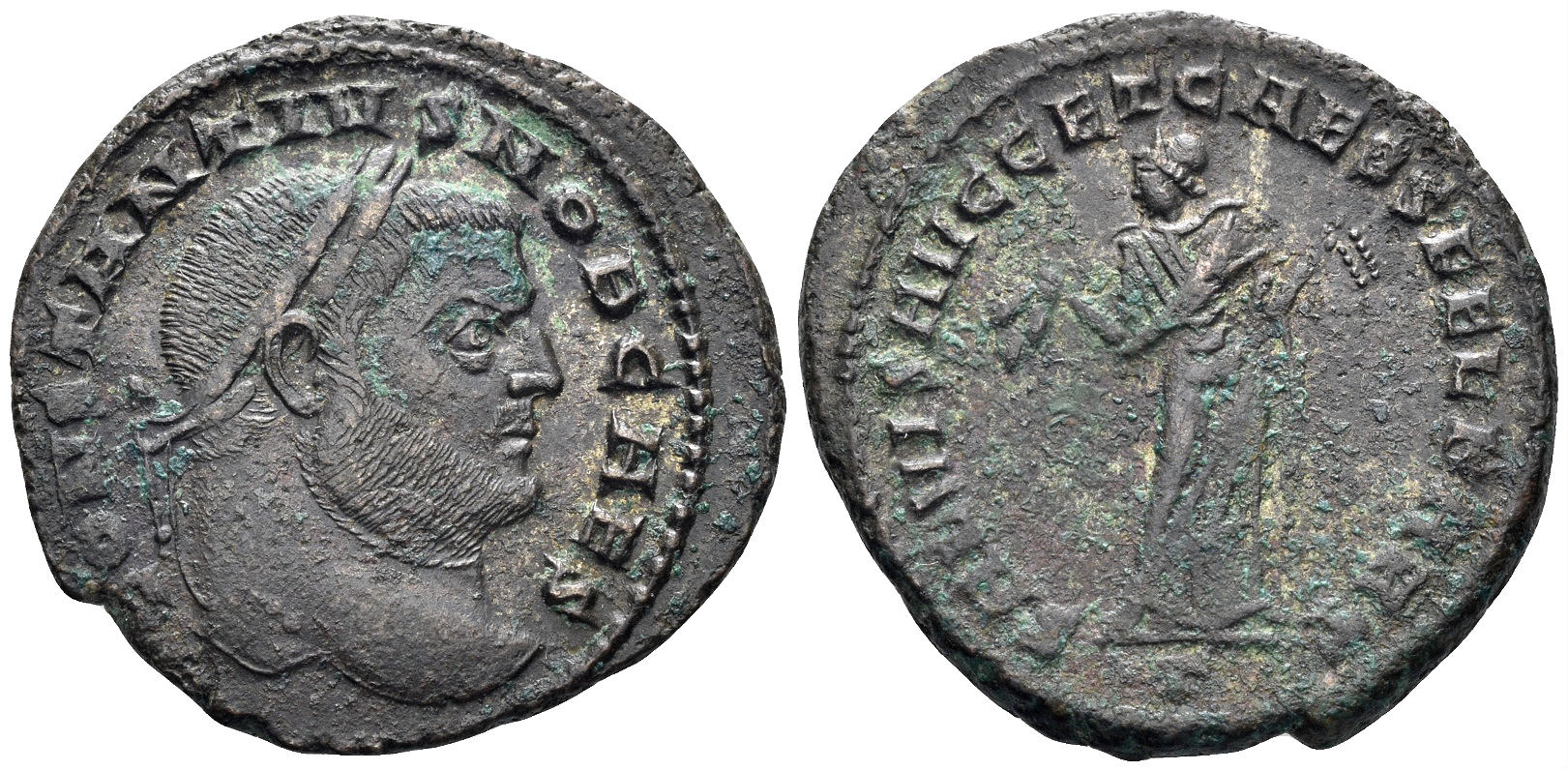 Constantius I, as Caesar. 293-305 AD. AE Follis (8.69g, 28mm). Carthage mint. Struck 298-303 AD. RIC 30a