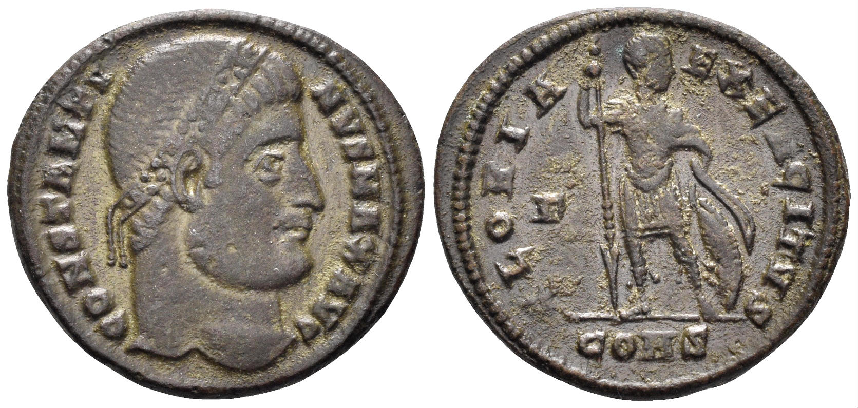 Constantine I 'the Great'. 307-337 AD. AE Follis (3.17g, 20.5mm). Constantinople mint. Struck 327/8 AD. RIC 22