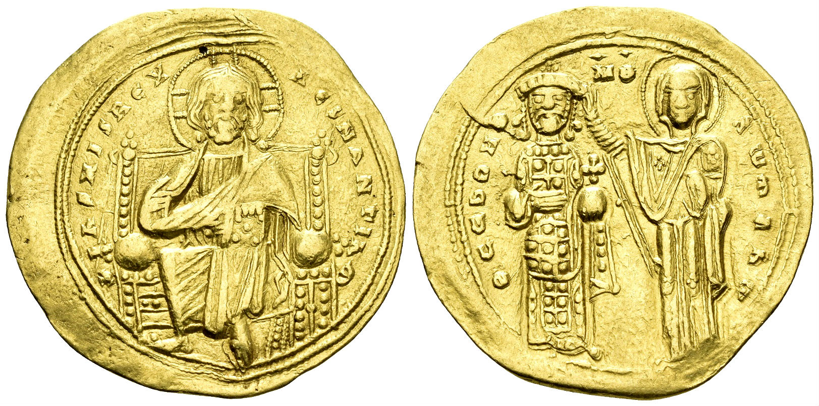 Romanus III Argyrus, 1028-1034. Gold Histamenon Nomisma (4.36g, 25mm). Constantinople mint. SB 1819
