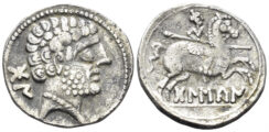Spain, Bolskan. Circa 80-72 BC. AR Denarius (3.48g, 18.5mm). SNG BM Spain 710-33