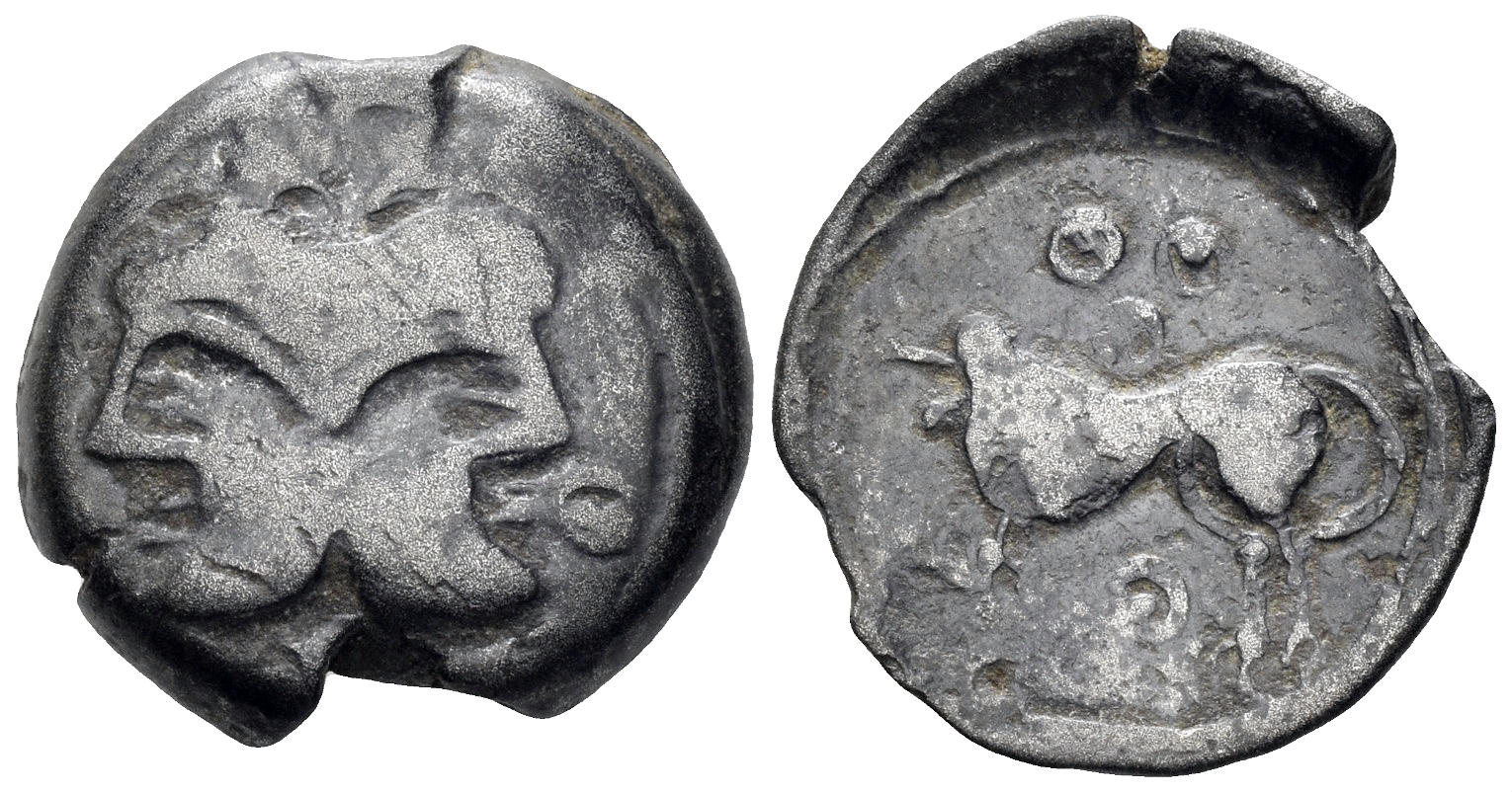 Celtic Northeast Gaul. Suessiones. Circa 60-30/25 BC. AE 17mm (2.90g). D&T 563