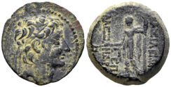Seleukid Kingdom. Alexander II Zabinas. 128-122 BC. AE 20mm (6.77g). Antioch mint. Dated SE 185 (128/7 BC). SC 2229.5