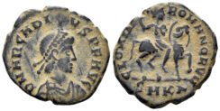 Arcadius. 383-408 AD. AE3 (2.00g, 17mm). Cyzicus mint. Struck 392-5 AD. RIC 29b