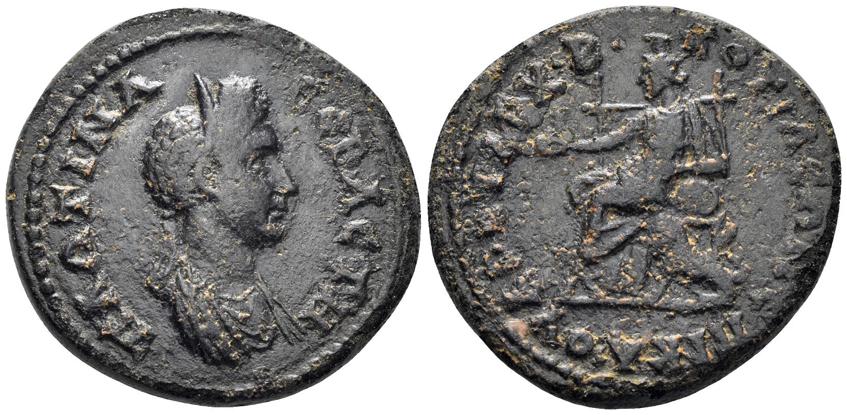 Phrygia, Kotiaion. Plotina, Augusta. 105-123 AD. AE 26mm (10.88g). RPC III 2634