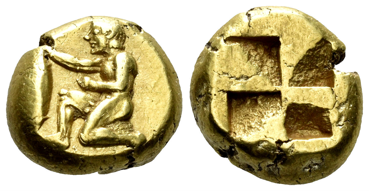 Mysia, Kyzikos. Circa 550-450 BC. Electrum Hekte (2.72g, 10mm). Von Fritze I 112