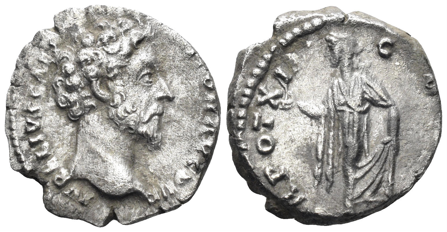 Marcus Aurelius, as Caesar. 139-161 AD. AR Denarius (3.10g, 17mm). Rome mint. Struck 146-7 AD. RIC 479a