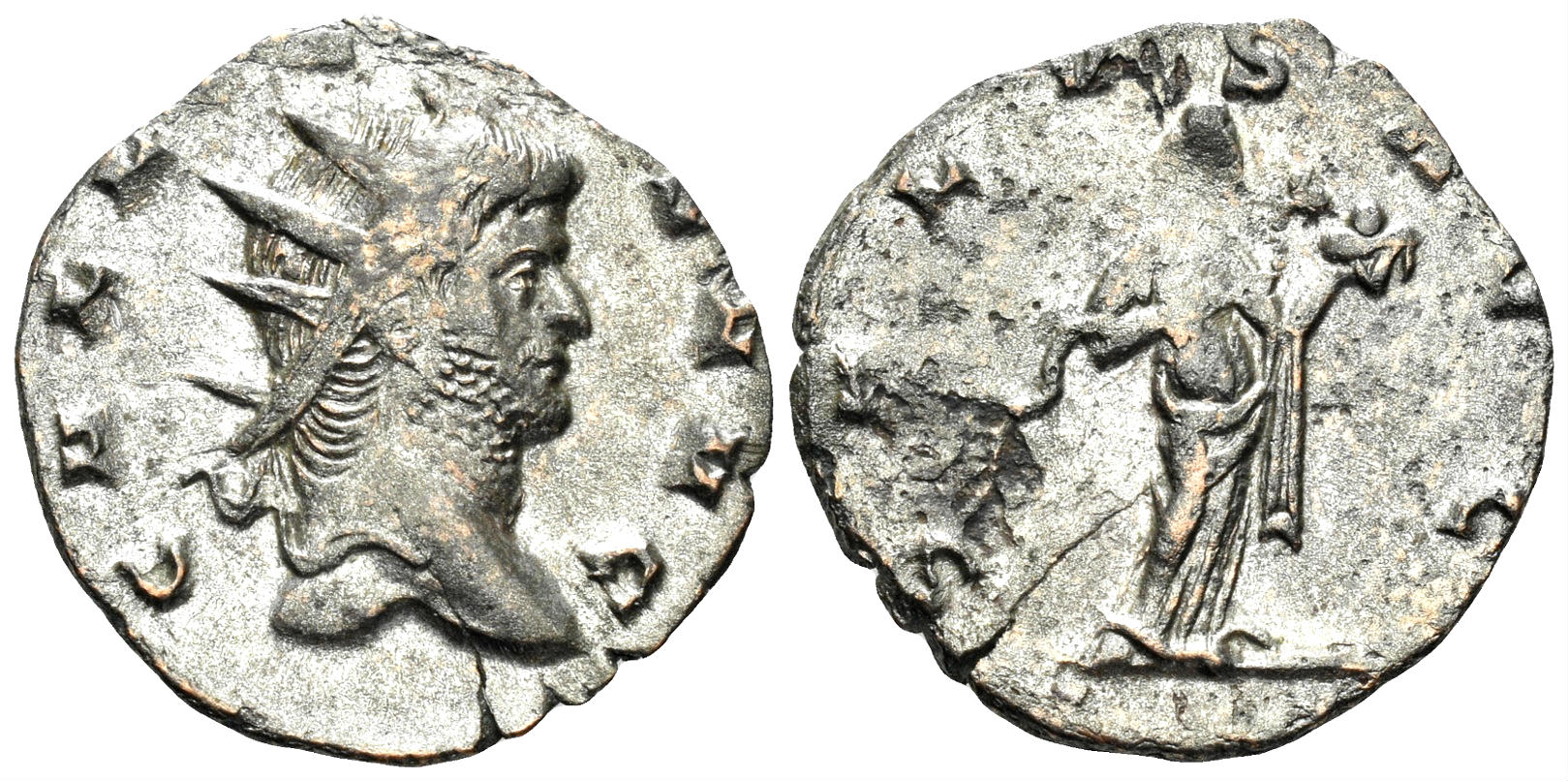 Gallienus. 253-268 AD. AE Silvered Antoninianus (1.80g, 19mm). Rome mint. Struck 265 AD. RIC 117