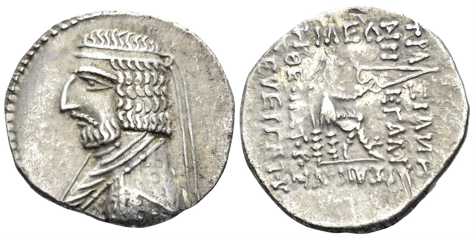 Parthian Kingdom. Arsakes XVI. 78/7-62/1 BC. AR Drachm (3.99g, 19mm). Rhagai mint. Struck circa 78/7-68/7 BC. Shore 134