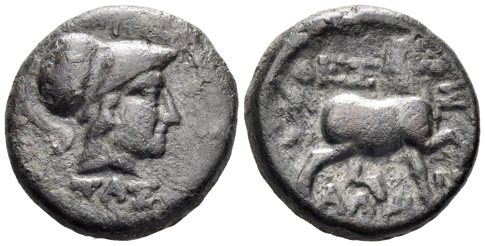Thessaly, Thessalian League. Circa 100-50 BC. AE Dichalkon (5.00g, 17mm). Hippaitas, magistrate. BCD Thessaly 840