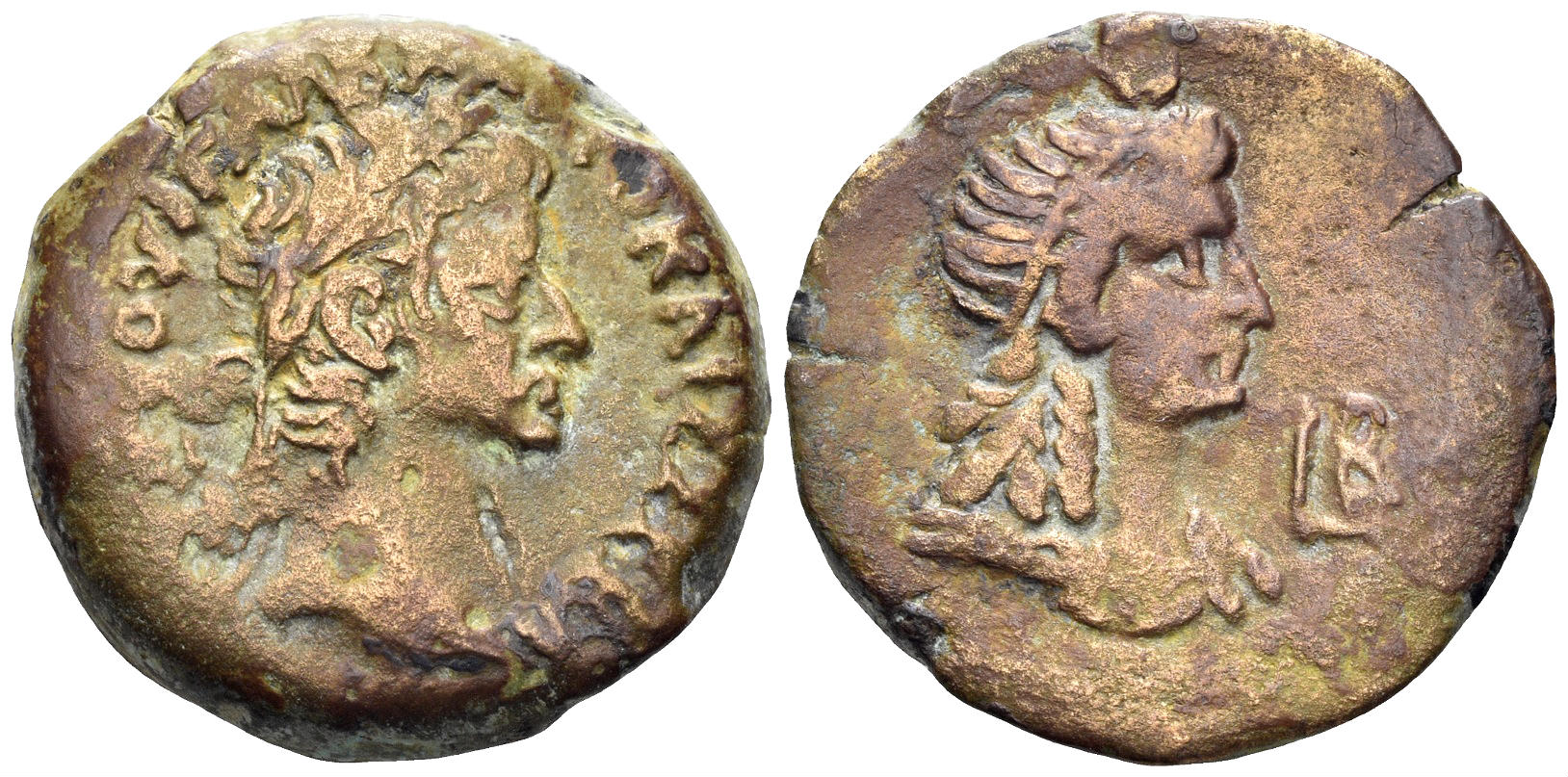 Egypt, Alexandria. Galba. 68-69 AD. AE Diobol (7.55g, 24mm). Dated RY 2 (68/9 AD). RPC I 5351