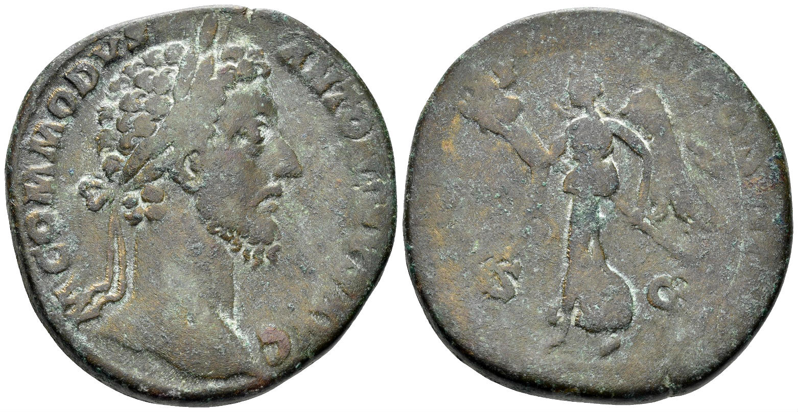 Commodus. 177-192 AD. AE Sestertius (20.44g, 30.5mm). Rome mint. Struck 183 AD. RIC 375