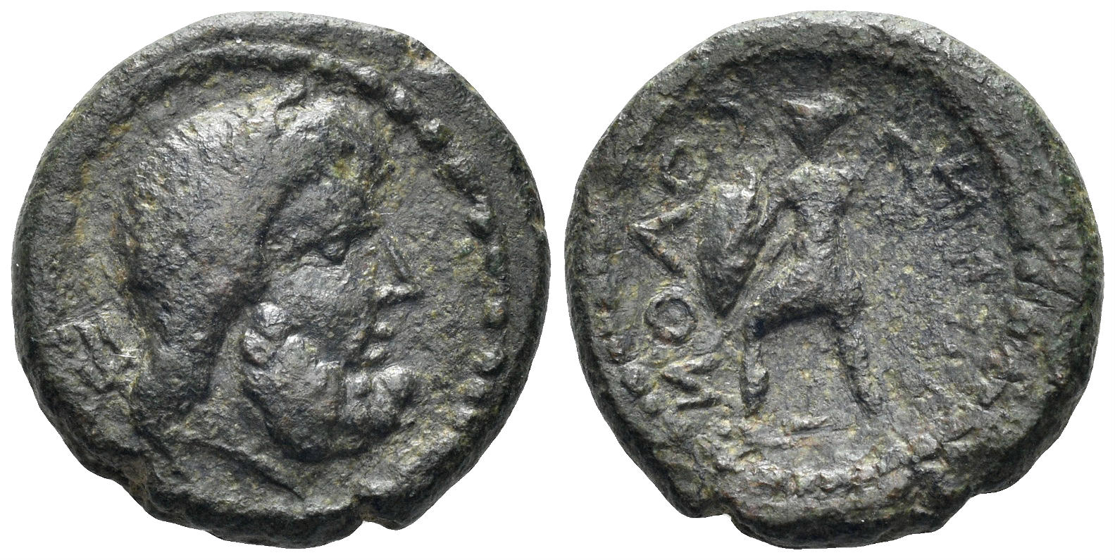 Sicily, Solous. Circa 200-150 BC. AE Tetras or Quadrans (5.00g, 17mm). Campana 27; BAR Issue 6