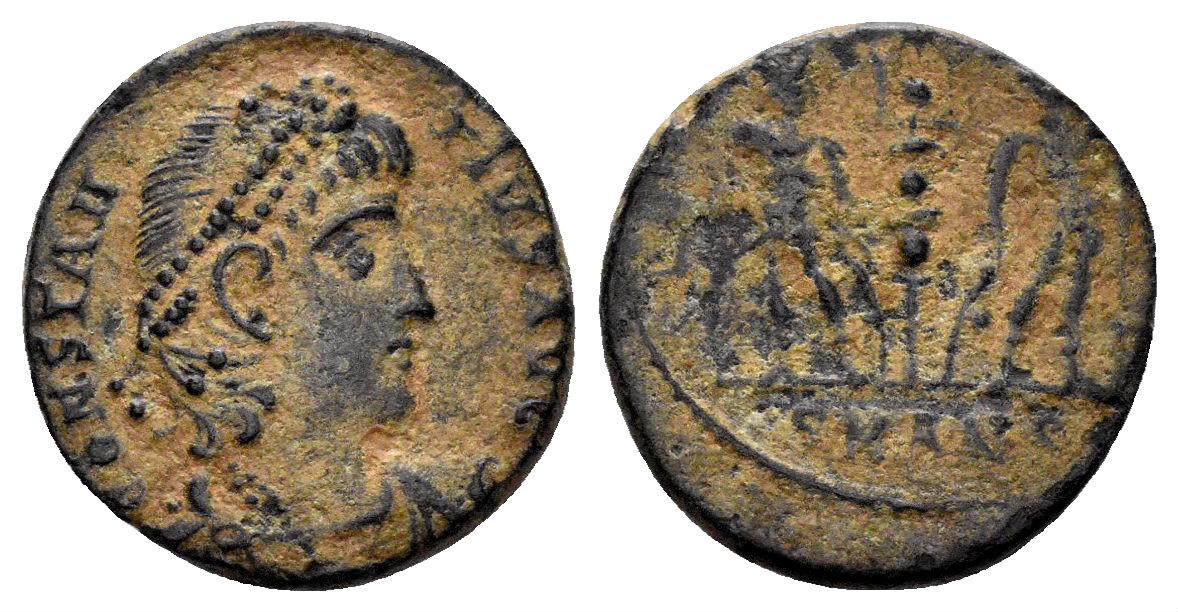 Constantius II. 337-361 AD. AE Follis (1.73g, 14mm). Antioch mint. Struck 337-41 AD. LRBC 1385