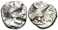 Judaea, Gaza. Circa 350-300 BC. AR Drachm (3.63g, 15mm). Mildenberg Gaza (1990) pl. VI, 4
