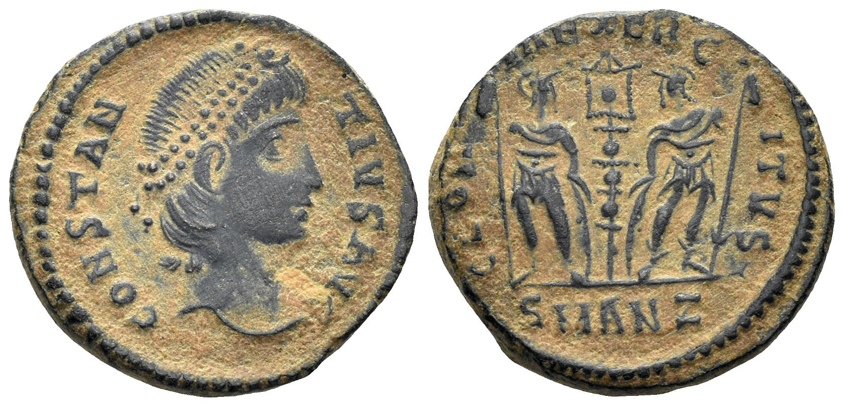 Constantius II. 337-361 AD. AE Follis (2.19g, 16mm). Antioch mint. Struck 337-41 AD. LRBC 1385