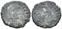 Constantius Gallus, as Caesar. AE Half Centenionalis (2.16g, 18mm). Heraclea mint. Struck 351-5 AD. RIC 91