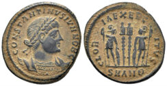 Constantine II, as Caesar. 317-337 AD. AE Follis (2.46g, 19mm). Antioch mint. Struck 335 AD. RIC 87