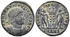 Constantine II, as Caesar. 317-337 AD. AE Follis (2.47g, 17mm). Antioch mint. Struck 335 AD. RIC 87