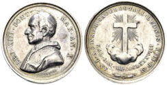 Vatican. Leo XIII. 1878-1903. AR Medal (10.25g, 26mm). Trio Anno X (1888). By Bianchi. Wurzbach 5002