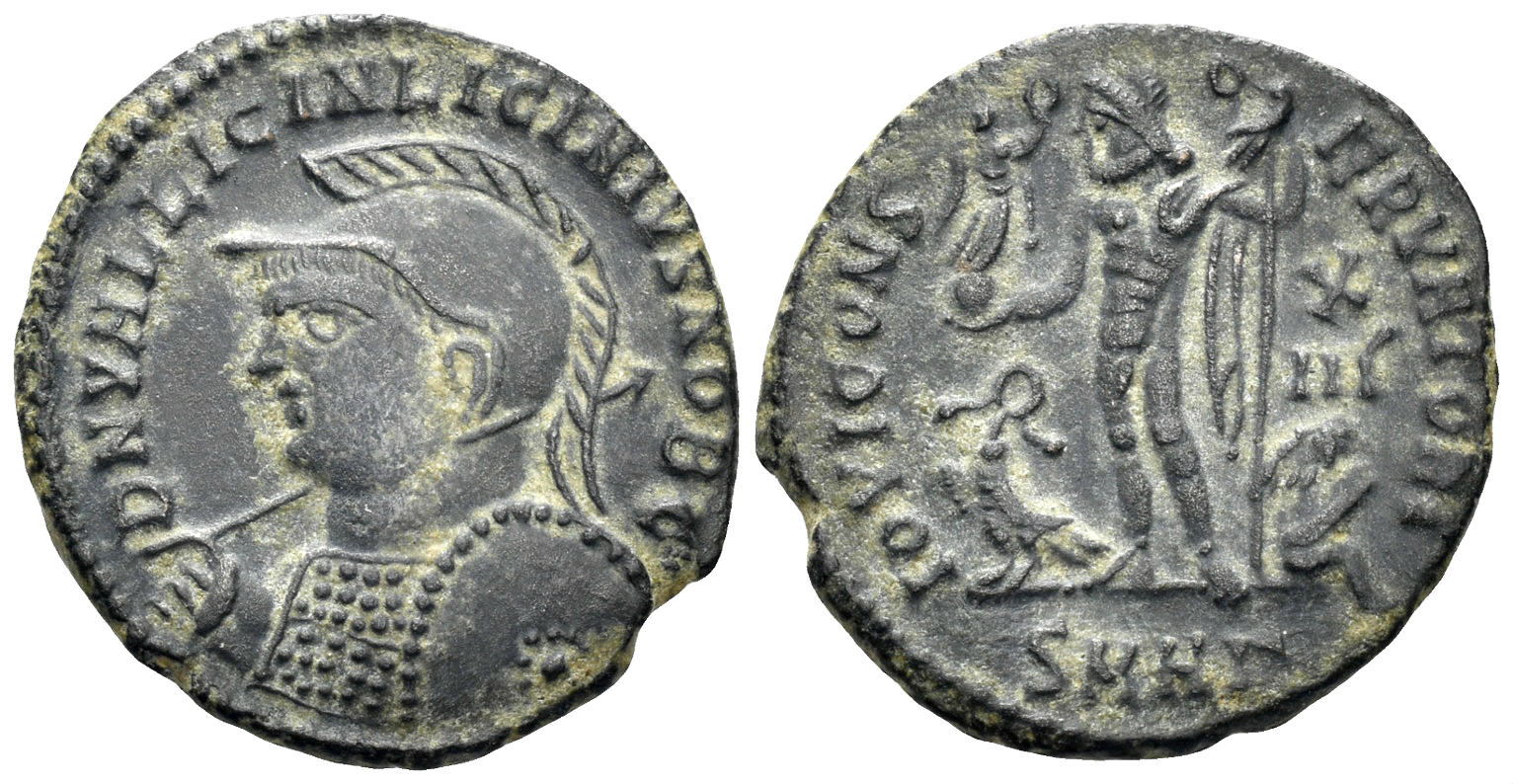 Licinius II, Caesar. 317-324 AD. AE Follis (3.00g, 19mm). Heraclea mint. Struck 321-4 AD. RIC 54