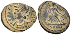 City Commemorative. 330-354 AD. AE Follis (1.86g, 17mm). Antioch mint. Struck 330-5 AD. RIC 92