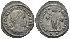 Constantine I ‘the Great’. AE Follis (2.89g, 22mm). Ticinum mint. Struck 313/14 AD. RIC 8